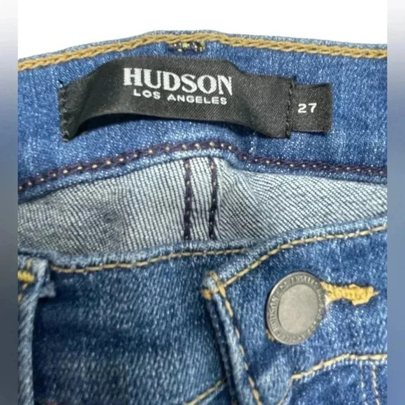 Hudson Nico Super Skinny Distressed Raw Hem Jeans  Size 27 - Picture 10 of 10